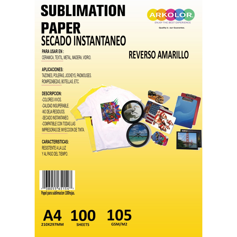 PAPEL PARA SUBLIMAR, PAPEL SUBLIMACION-PAPEL AMARILLO PARA SUBLIMACION