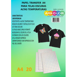 PAPEL TRANSFER PARA TELAS OSCURAS, A 4