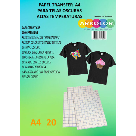 PAPEL TRANSFER PARA TELAS OSCURAS, A 4