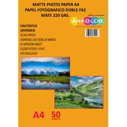 PAPEL FOTOGRAFICO DOBLE FAZ MATE 220 grs